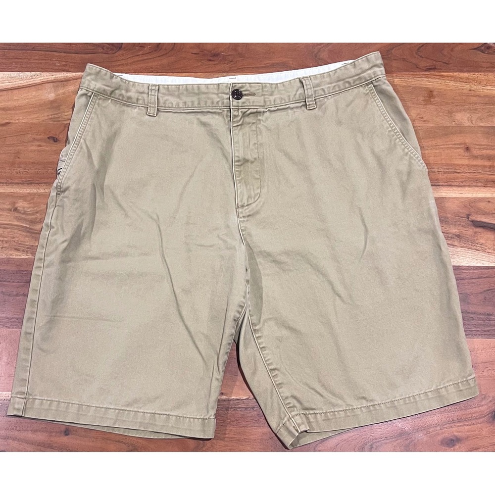 Dockers Mens Khaki Chino Shorts Size 36 Tan Cotton Flat Front Casual 9 Inseam